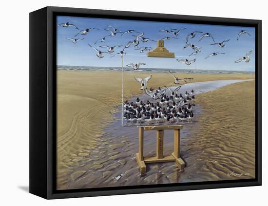 Oyster Catchers-Harro Maass-Framed Premier Image Canvas