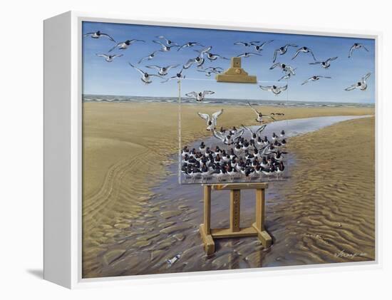 Oyster Catchers-Harro Maass-Framed Premier Image Canvas