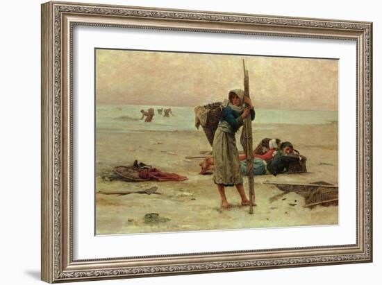 Oyster Catching, 1884-Pierre Celestin Billet-Framed Giclee Print