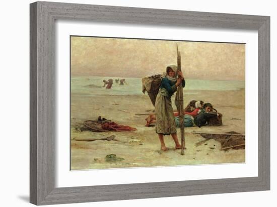 Oyster Catching, 1884-Pierre Celestin Billet-Framed Giclee Print