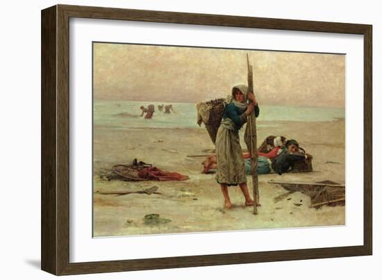 Oyster Catching, 1884-Pierre Celestin Billet-Framed Giclee Print