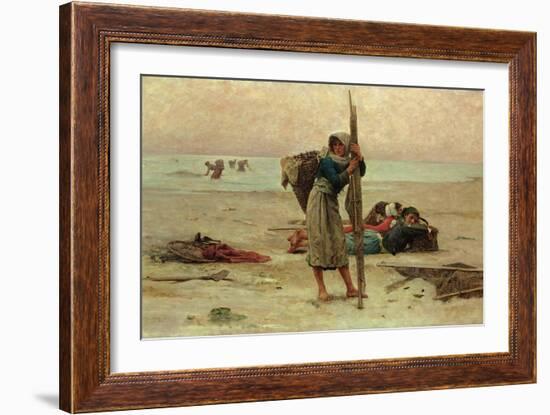 Oyster Catching, 1884-Pierre Celestin Billet-Framed Giclee Print