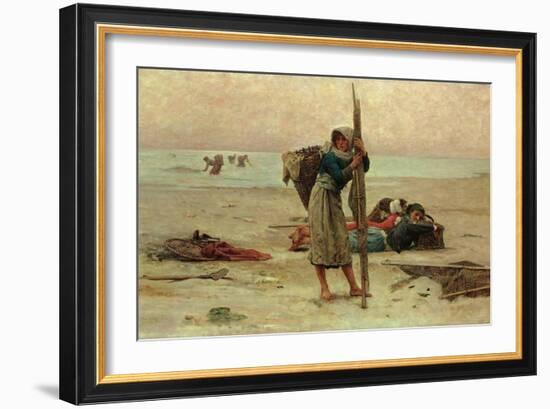 Oyster Catching, 1884-Pierre Celestin Billet-Framed Giclee Print