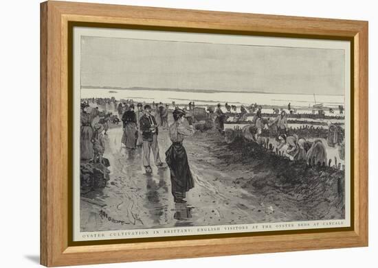 Oyster Cultivation in Brittany, English Visitors at the Oyster Beds at Cancale-null-Framed Premier Image Canvas