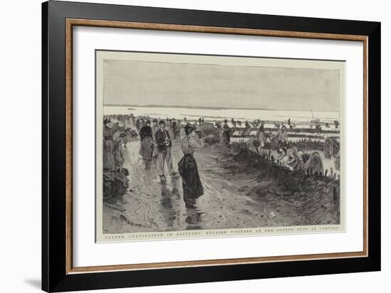 Oyster Cultivation in Brittany, English Visitors at the Oyster Beds at Cancale-null-Framed Giclee Print