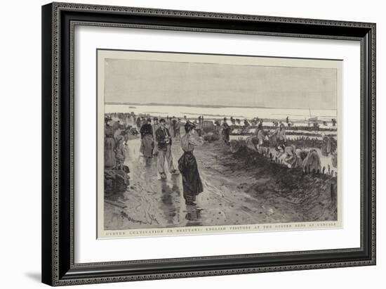 Oyster Cultivation in Brittany, English Visitors at the Oyster Beds at Cancale-null-Framed Giclee Print