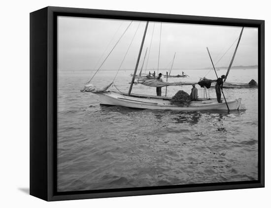 Oyster Dredging. C.1890-1910-William Henry Jackson-Framed Premier Image Canvas