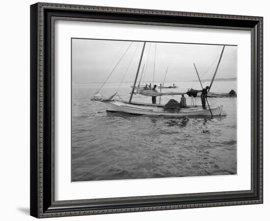 Oyster Dredging. C.1890-1910-William Henry Jackson-Framed Photographic Print