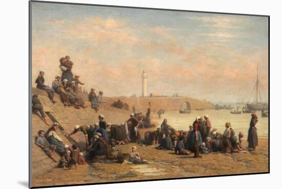 Oyster Fishers - Cleaning the Oysters after the Catch-Jacques Eugene Feyen-Mounted Giclee Print