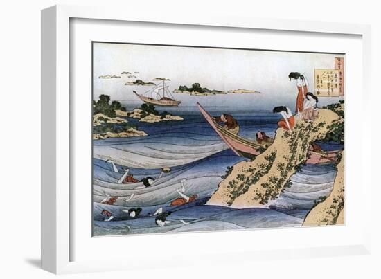 Oyster Fishing, C1785-1849-Katsushika Hokusai-Framed Giclee Print