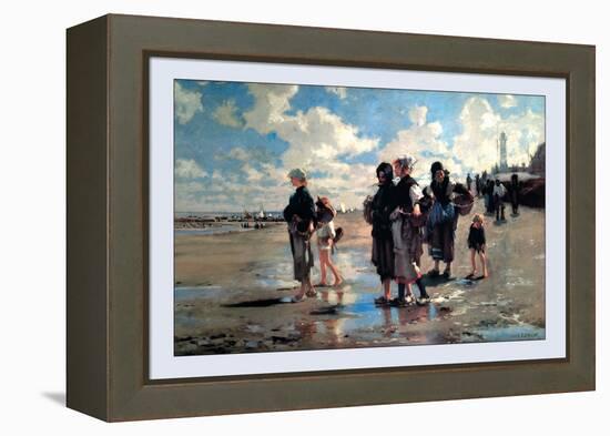 Oyster Gatherers of Cancale-John Singer Sargent-Framed Stretched Canvas