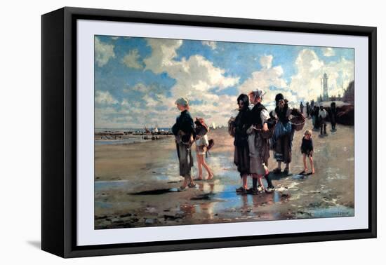 Oyster Gatherers of Cancale-John Singer Sargent-Framed Stretched Canvas