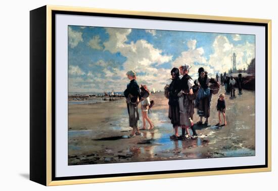 Oyster Gatherers of Cancale-John Singer Sargent-Framed Stretched Canvas