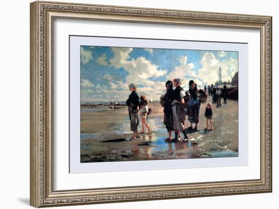 Oyster Gatherers of Cancale-John Singer Sargent-Framed Art Print