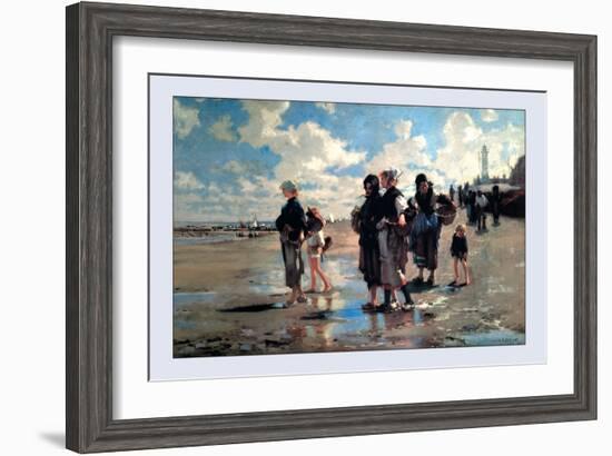 Oyster Gatherers of Cancale-John Singer Sargent-Framed Art Print