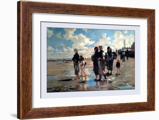 Oyster Gatherers of Cancale-John Singer Sargent-Framed Art Print