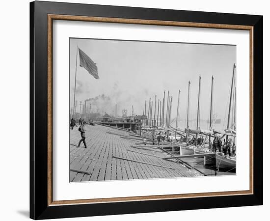 Oyster Luggers at the Levee, New Orleans-null-Framed Photo