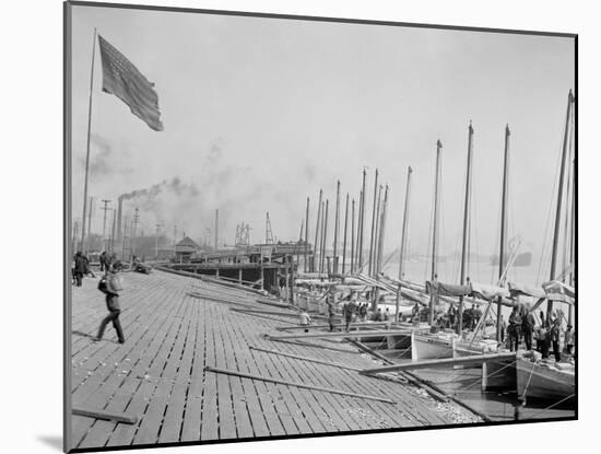 Oyster Luggers at the Levee, New Orleans-null-Mounted Photo