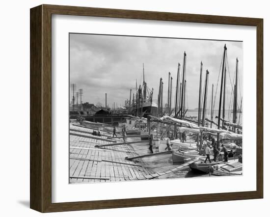 Oyster Luggers, New Orleans, La.-null-Framed Photo