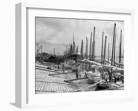 Oyster Luggers, New Orleans, La.-null-Framed Photo