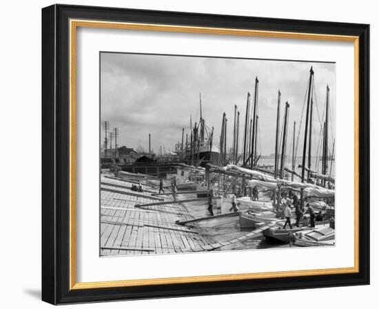 Oyster Luggers, New Orleans, La.-null-Framed Photo