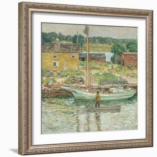 Oyster Sloop, Cos Cob 1902-Frederick Childe Hassam-Framed Giclee Print