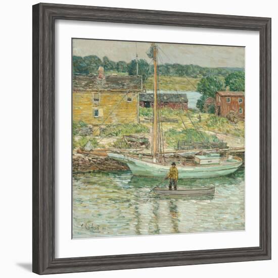 Oyster Sloop, Cos Cob 1902-Frederick Childe Hassam-Framed Giclee Print