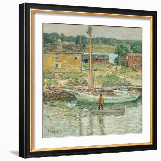 Oyster Sloop, Cos Cob 1902-Frederick Childe Hassam-Framed Giclee Print