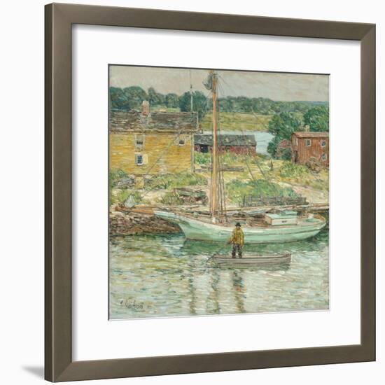 Oyster Sloop, Cos Cob 1902-Frederick Childe Hassam-Framed Giclee Print