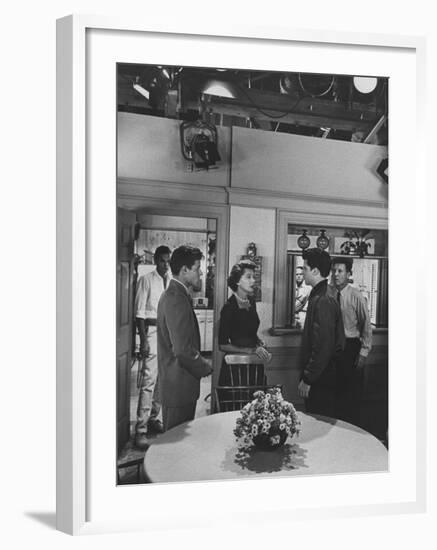 Ozzie Nelson with Harriet and Family on TV Show-Ralph Crane-Framed Premium Photographic Print