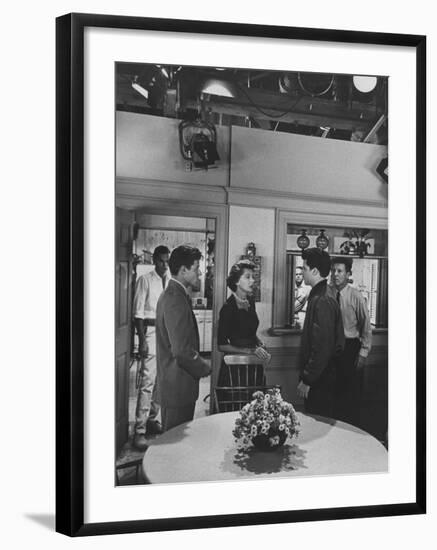 Ozzie Nelson with Harriet and Family on TV Show-Ralph Crane-Framed Premium Photographic Print