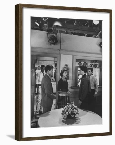 Ozzie Nelson with Harriet and Family on TV Show-Ralph Crane-Framed Premium Photographic Print