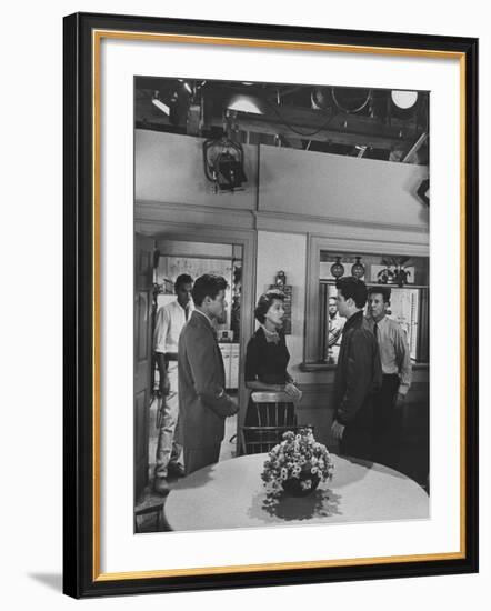 Ozzie Nelson with Harriet and Family on TV Show-Ralph Crane-Framed Premium Photographic Print