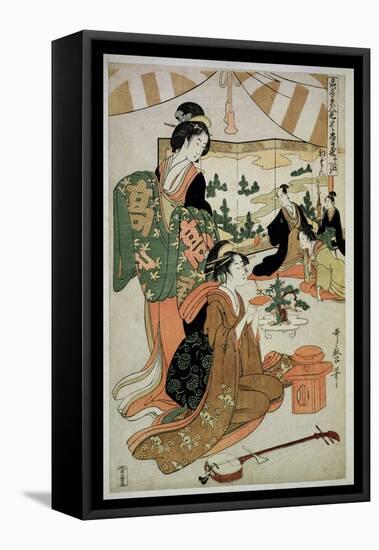 P.348-1945 Scene 1, Comparison of Celebrated Beauties and the Loyal League, C.1797-Kitagawa Utamaro-Framed Premier Image Canvas
