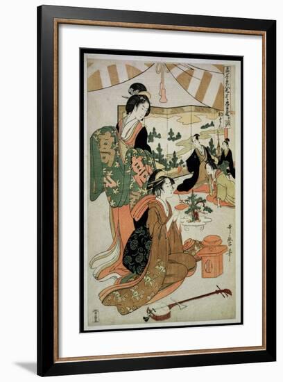 P.348-1945 Scene 1, Comparison of Celebrated Beauties and the Loyal League, C.1797-Kitagawa Utamaro-Framed Giclee Print