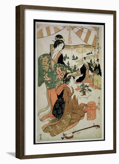 P.348-1945 Scene 1, Comparison of Celebrated Beauties and the Loyal League, C.1797-Kitagawa Utamaro-Framed Giclee Print