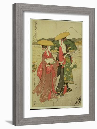 P.355-1945 Scene 8, Comparison of Celebrated Beauties and the Loyal League, C.1797-Kitagawa Utamaro-Framed Giclee Print