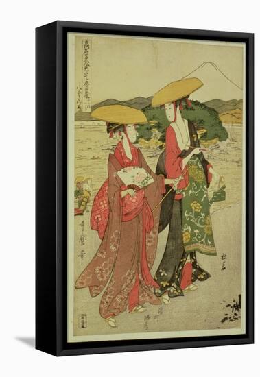 P.355-1945 Scene 8, Comparison of Celebrated Beauties and the Loyal League, C.1797-Kitagawa Utamaro-Framed Premier Image Canvas