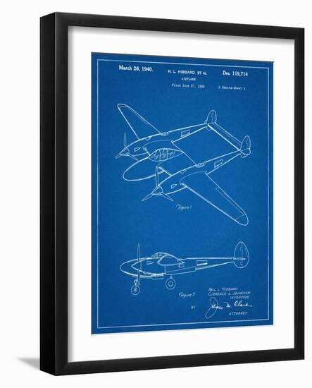 P-38 Airplane Patent-null-Framed Art Print