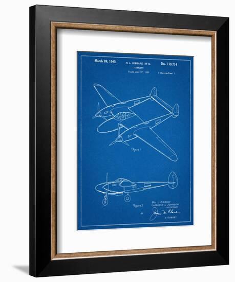 P-38 Airplane Patent-null-Framed Premium Giclee Print