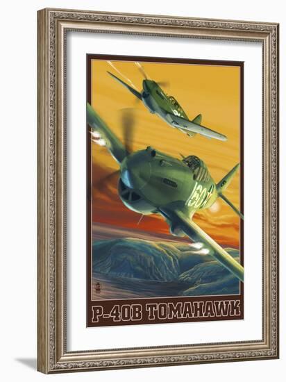 P-40B Tomahawks-Lantern Press-Framed Art Print