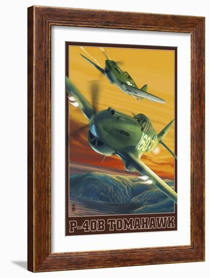 P-40B Tomahawks-Lantern Press-Framed Art Print