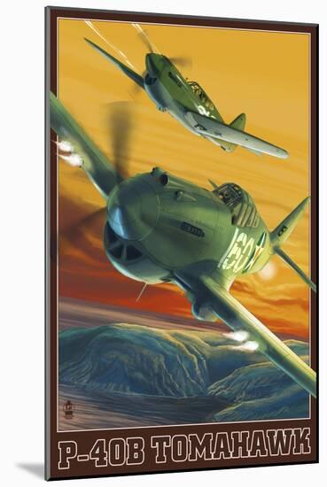 P-40B Tomahawks-Lantern Press-Mounted Art Print