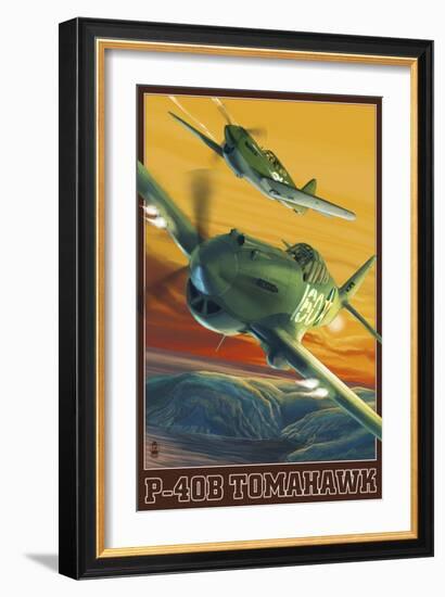 P-40B Tomahawks-Lantern Press-Framed Art Print