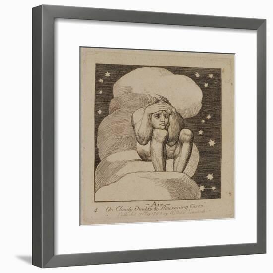 P.440-1985 Air, on Cloudy Doubts and Reasoning Cares, Plate 4 of 'The Gates of Paradise', First…-William Blake-Framed Giclee Print