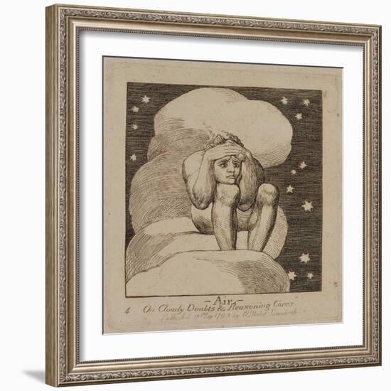 P.440-1985 Air, on Cloudy Doubts and Reasoning Cares, Plate 4 of 'The Gates of Paradise', First…-William Blake-Framed Giclee Print