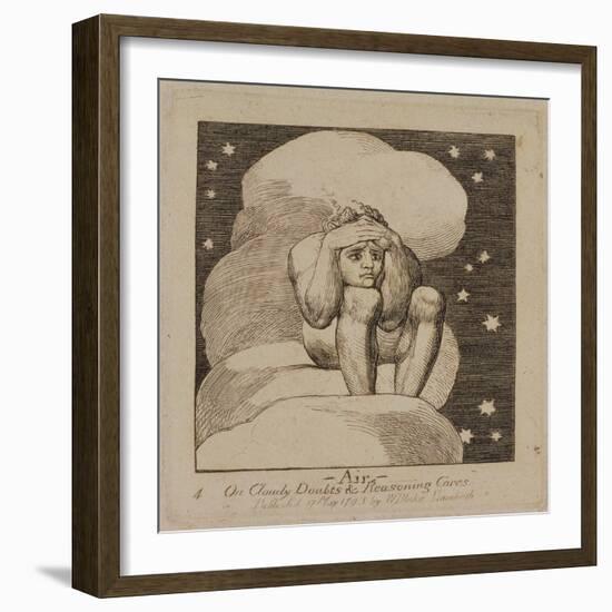 P.440-1985 Air, on Cloudy Doubts and Reasoning Cares, Plate 4 of 'The Gates of Paradise', First…-William Blake-Framed Giclee Print