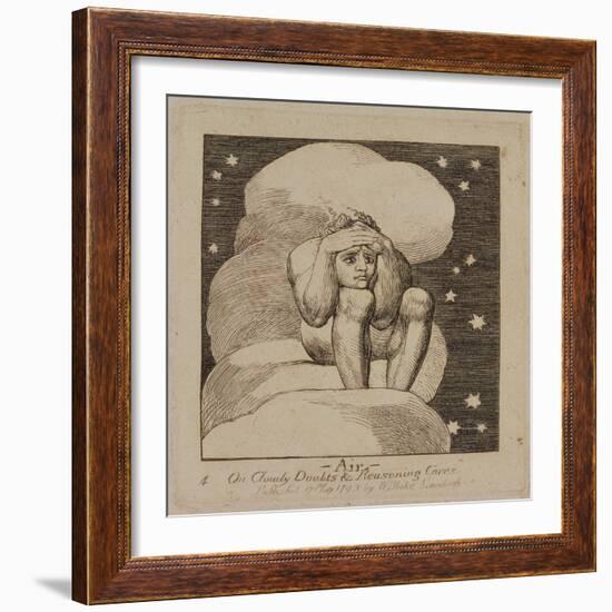 P.440-1985 Air, on Cloudy Doubts and Reasoning Cares, Plate 4 of 'The Gates of Paradise', First…-William Blake-Framed Giclee Print