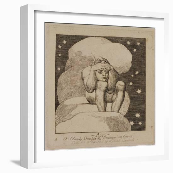 P.440-1985 Air, on Cloudy Doubts and Reasoning Cares, Plate 4 of 'The Gates of Paradise', First…-William Blake-Framed Giclee Print