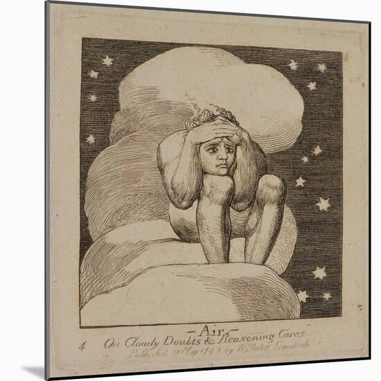 P.440-1985 Air, on Cloudy Doubts and Reasoning Cares, Plate 4 of 'The Gates of Paradise', First…-William Blake-Mounted Giclee Print